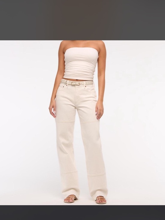 Abercrombie & Fitch Denim - Abercrombie & Fitch The Baggy Low Rise Jeans - Off-White/Cream